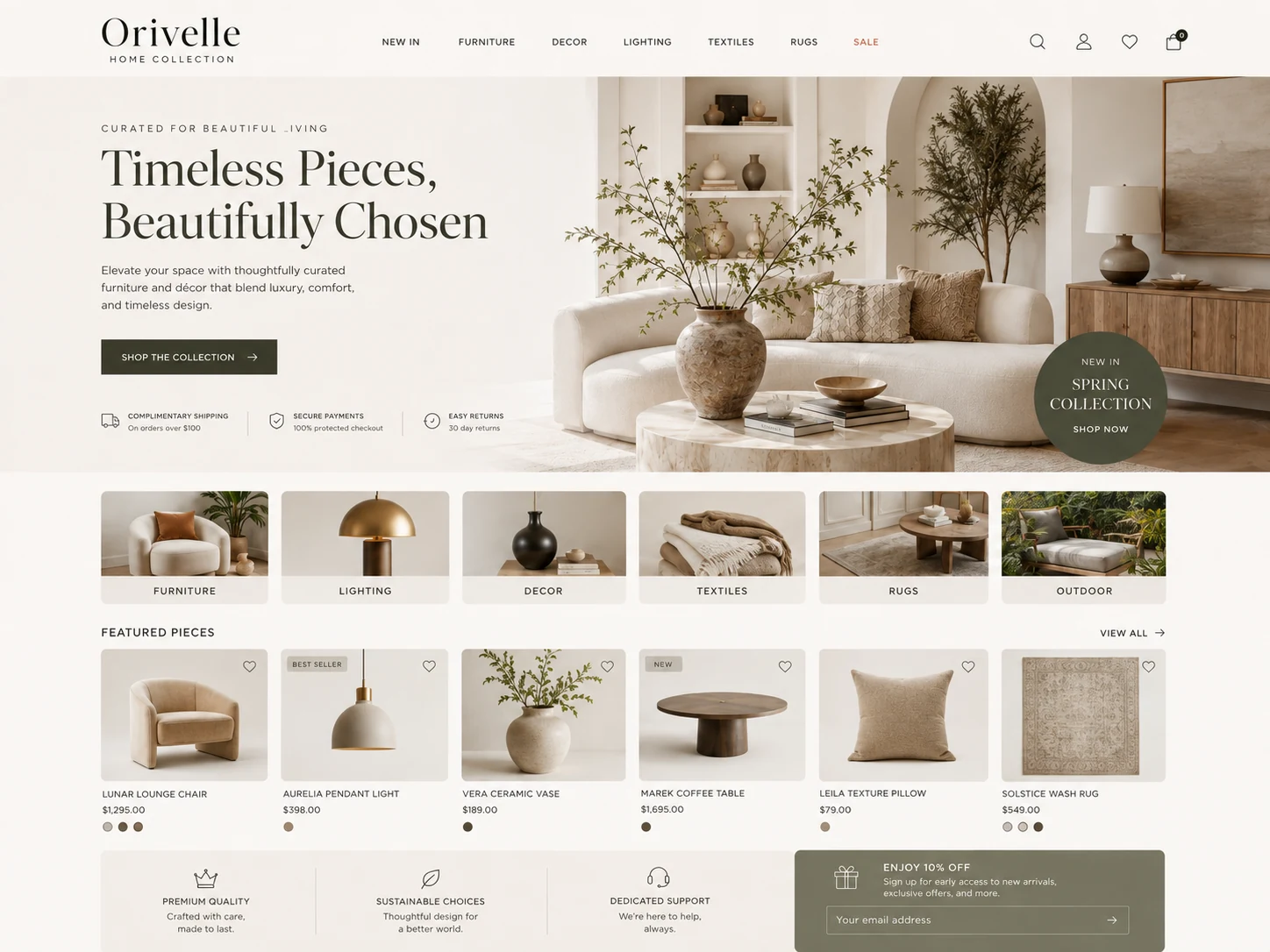 Premium e-commerce interface concept
